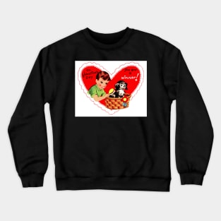 Vintage Valentine Boy and Dog Crewneck Sweatshirt